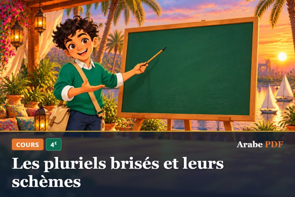 Cours d’arabe 4e : Les pluriels brisés et leurs schèmes