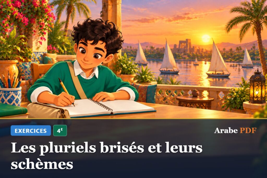 Exercices d’arabe 4e : Les pluriels brisés et leurs schèmes