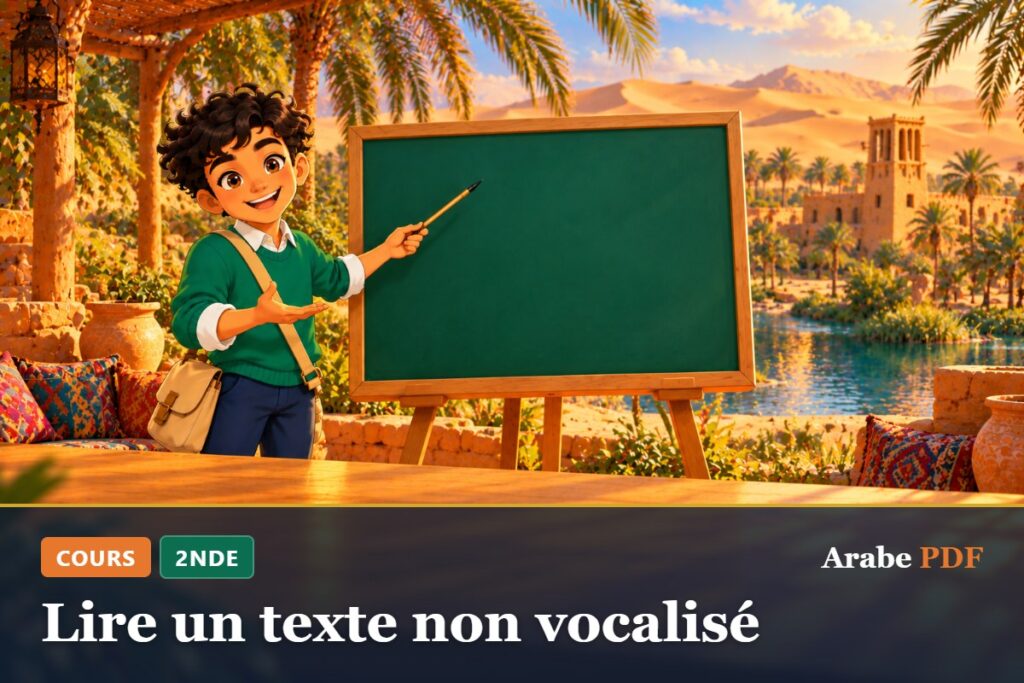 Cours d’arabe 2nde : Lire un texte non vocalisé