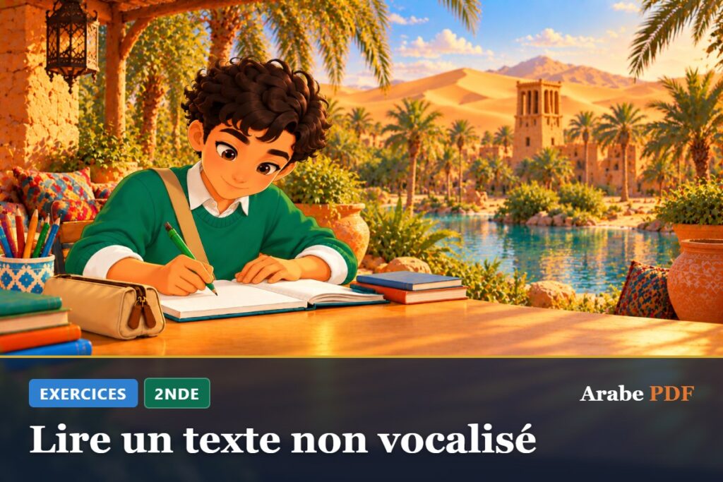 Exercices d’arabe 2nde : Lire un texte non vocalisé