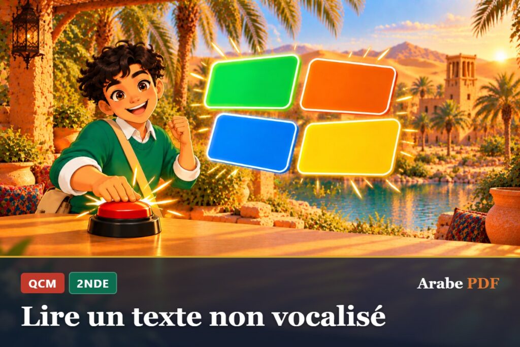 QCM d’arabe 2nde : Lire un texte non vocalisé