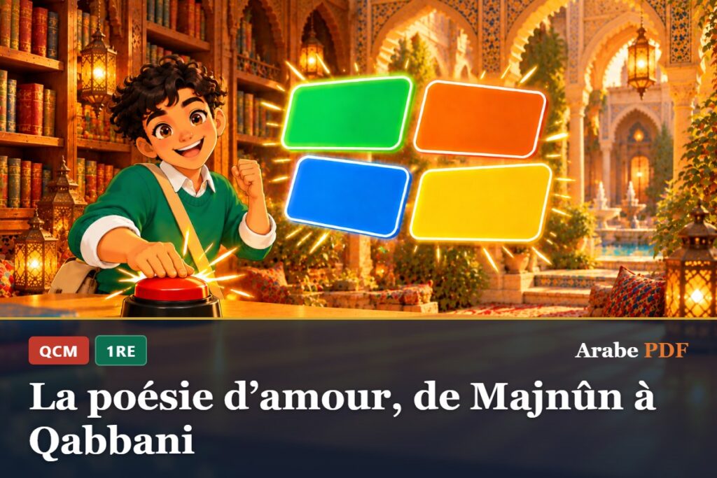 QCM d’arabe 1re : La poésie d’amour, de Majnûn à Qabbani