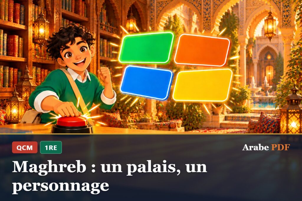QCM d’arabe 1re : Maghreb : un palais, un personnage