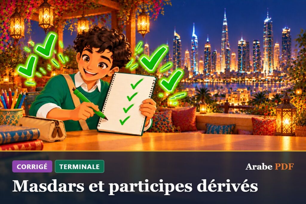 Corrigé des exercices d’arabe Terminale : Masdars et participes dérivés