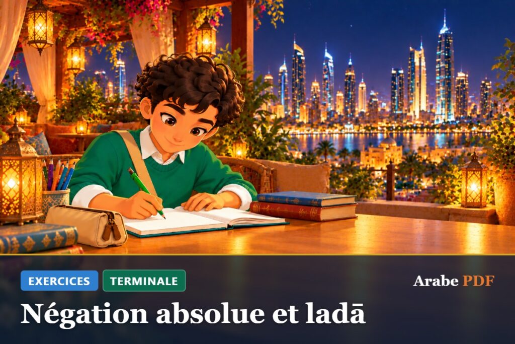 Exercices d’arabe Terminale : Négation absolue et ladā