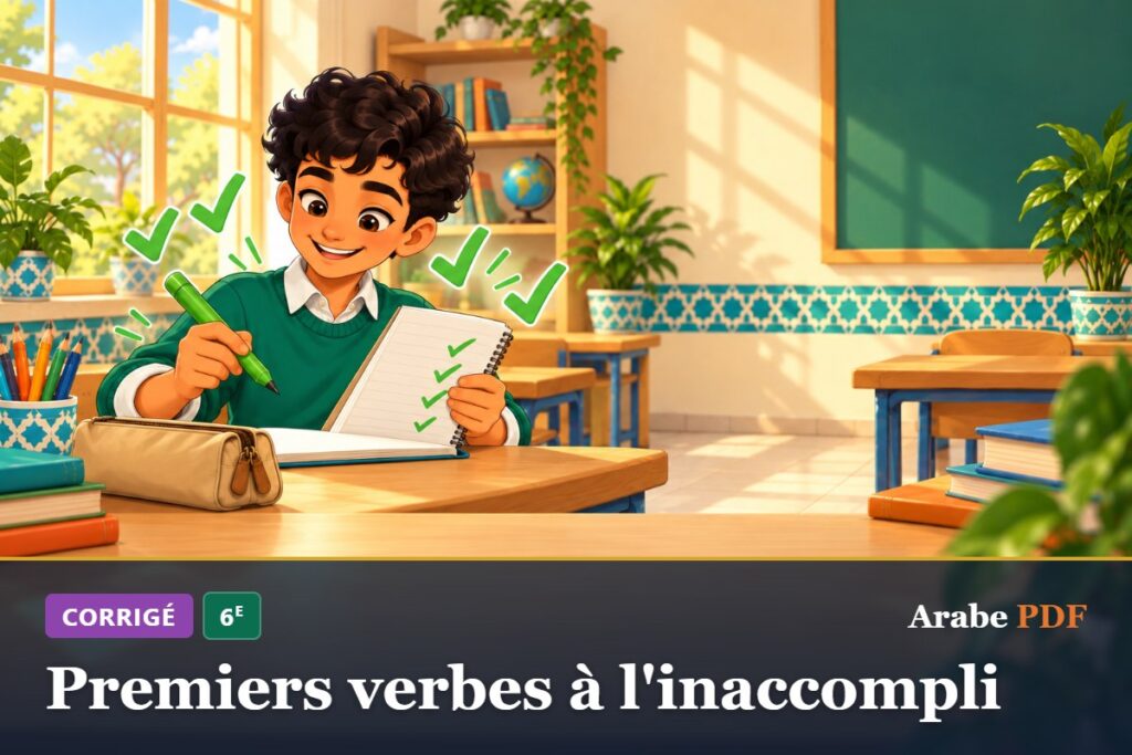 Corrigé des exercices d’arabe 6e : Premiers verbes à l'inaccompli