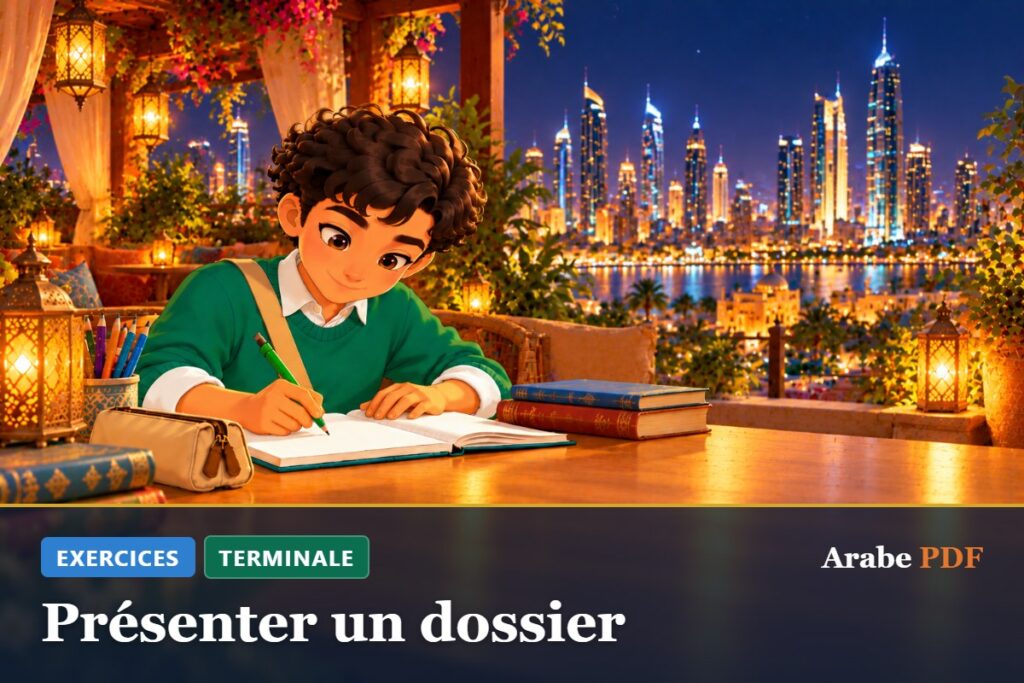 Exercices d’arabe Terminale : Présenter un dossier