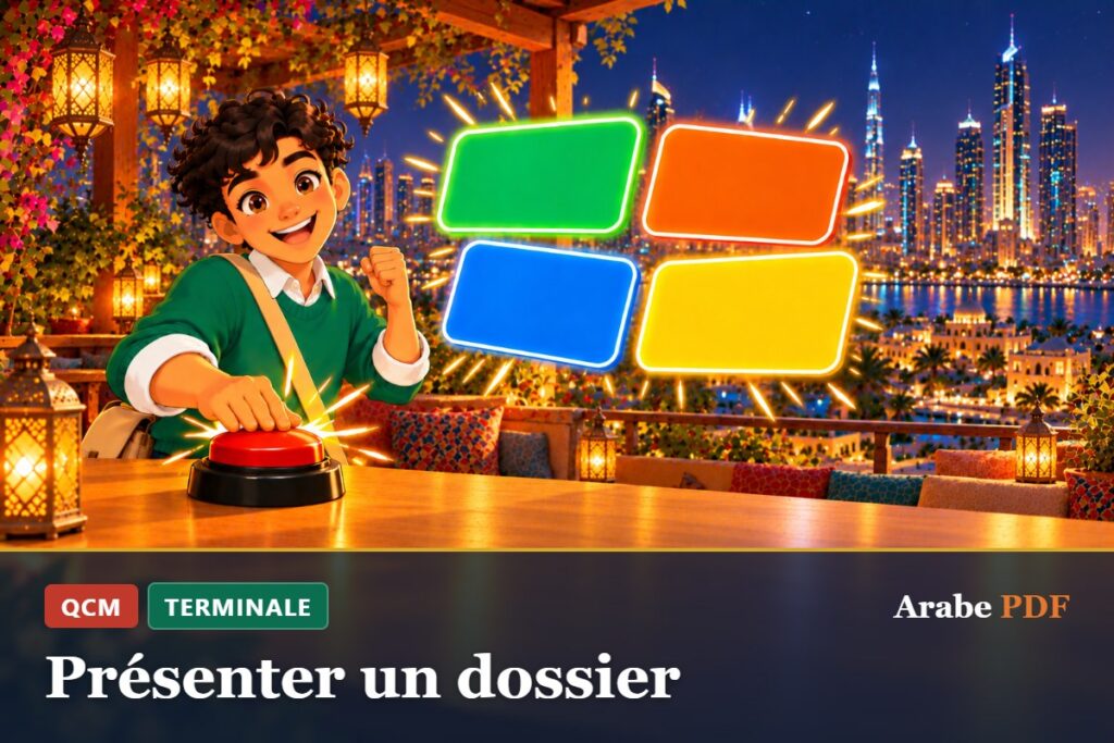 QCM d’arabe Terminale : Présenter un dossier