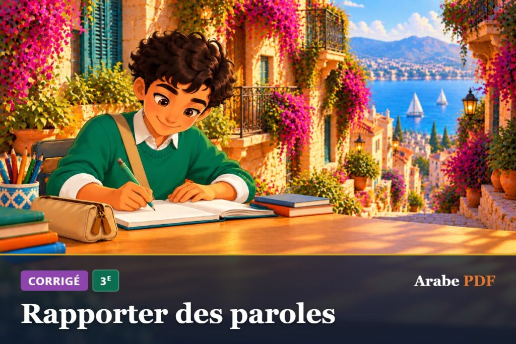 Corrigé des exercices d’arabe 3e : Rapporter des paroles
