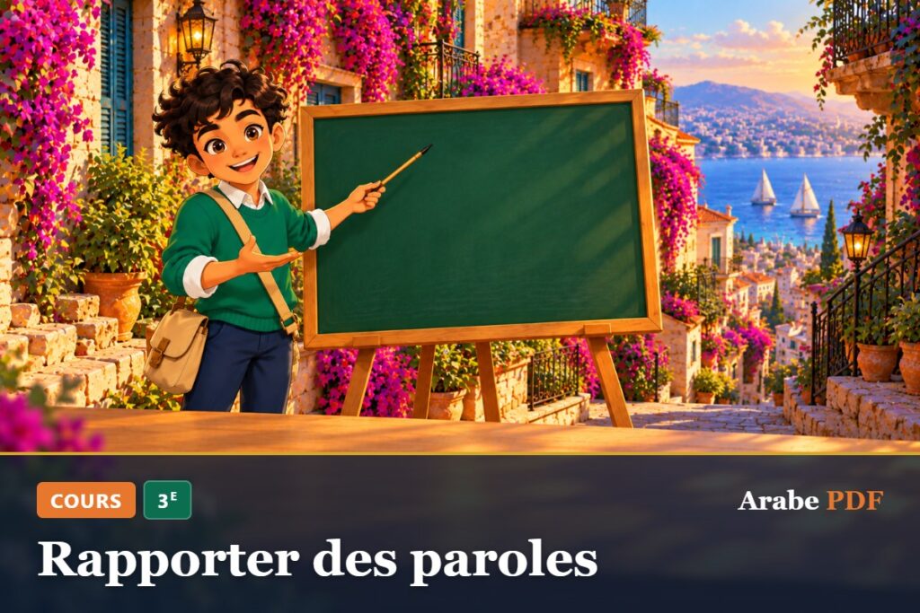 Cours d’arabe 3e : Rapporter des paroles