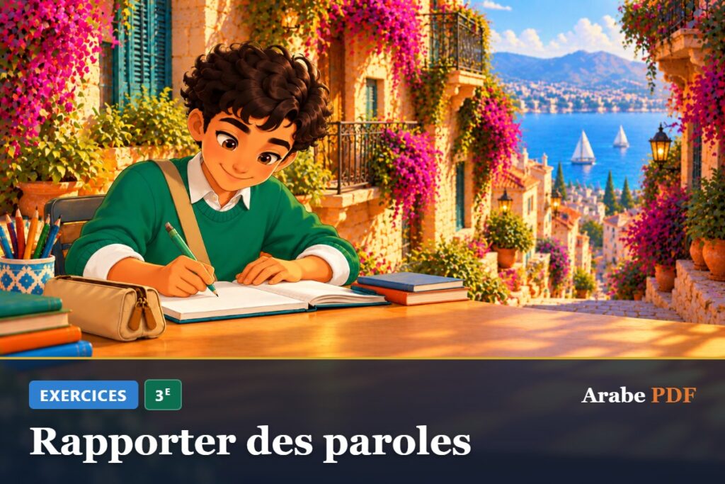 Exercices d’arabe 3e : Rapporter des paroles