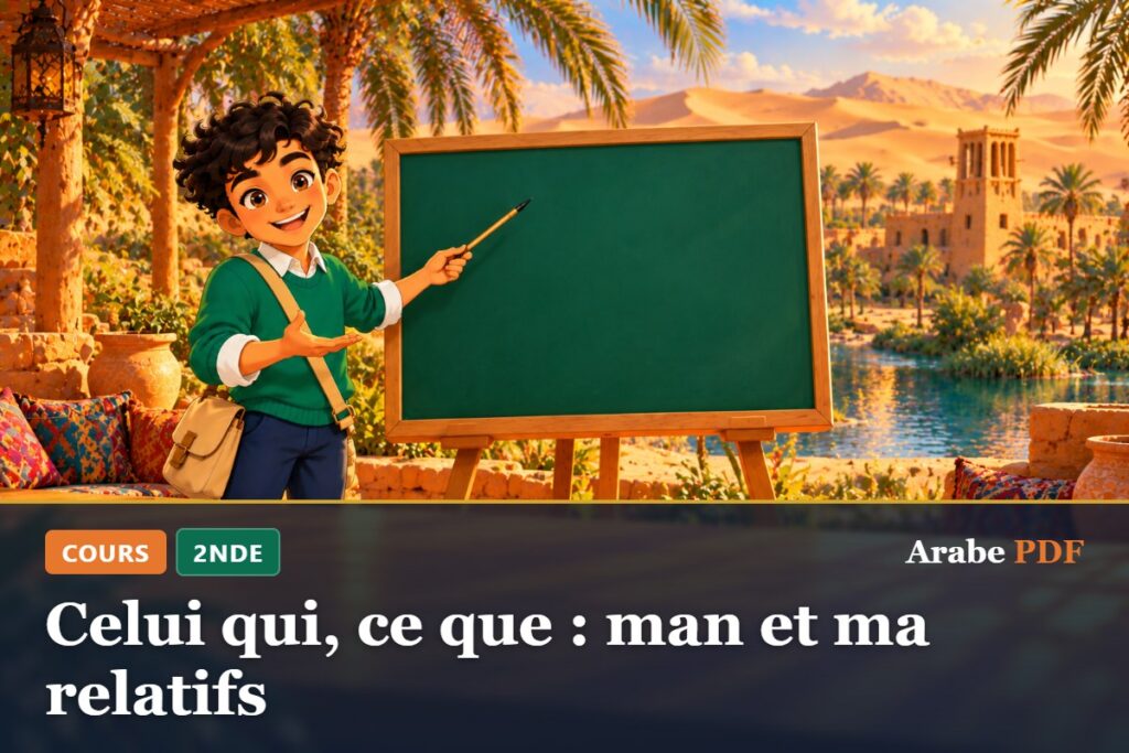 Cours d’arabe 2nde : Celui qui, ce que : man et ma relatifs