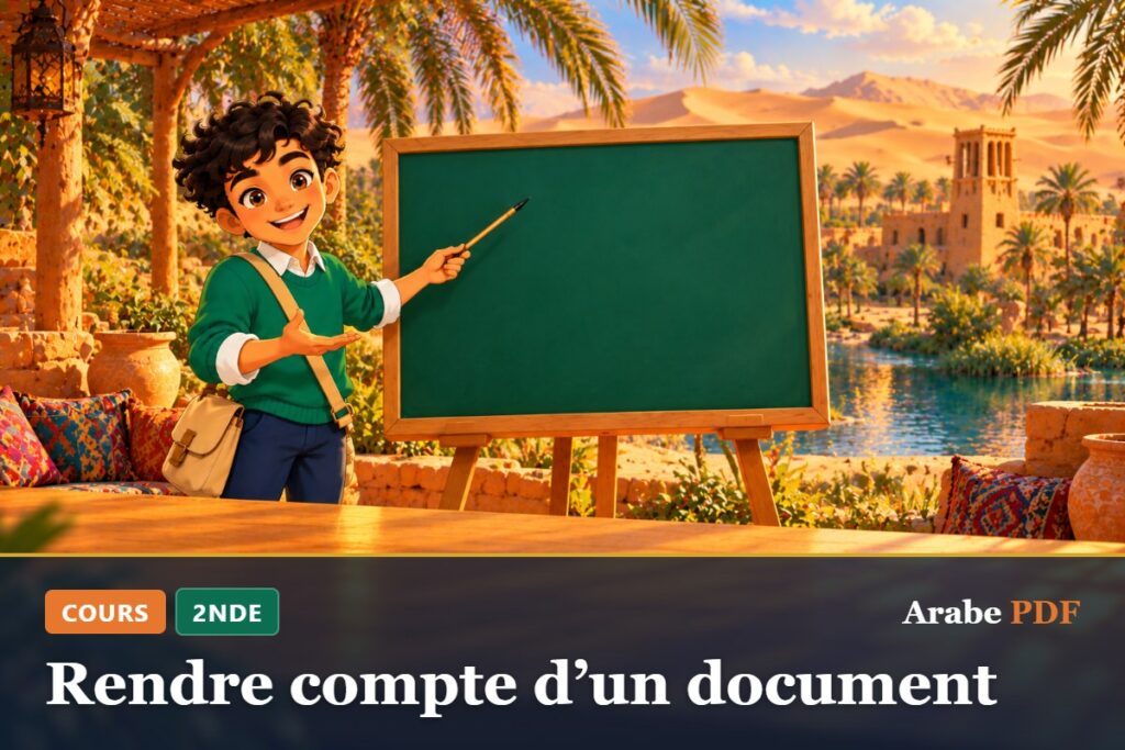 Cours d’arabe 2nde : Rendre compte d’un document