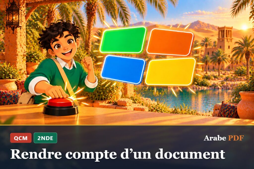 QCM d’arabe 2nde : Rendre compte d’un document