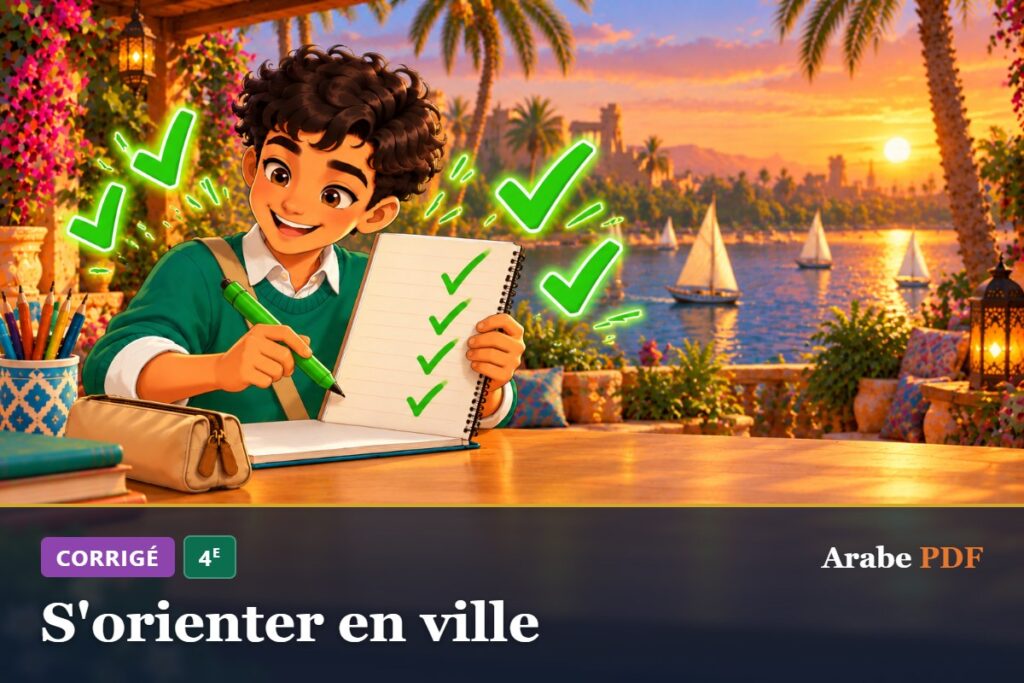 Corrigé des exercices d’arabe 4e : S'orienter en ville