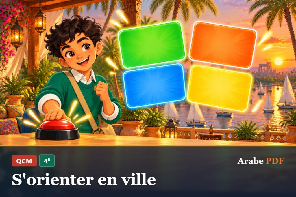 QCM d’arabe 4e : S'orienter en ville