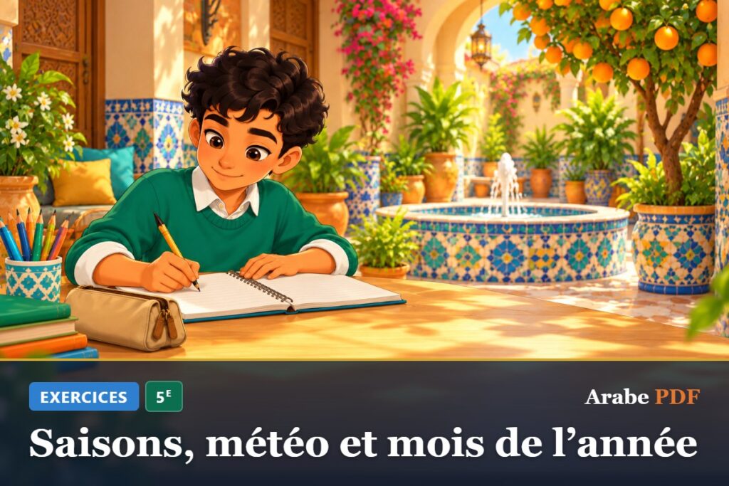 Exercices d’arabe 5e : Saisons, météo et mois de l’année