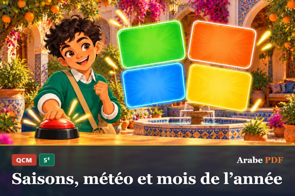 QCM d’arabe 5e : Saisons, météo et mois de l’année