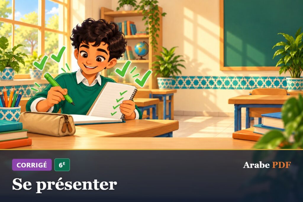 Corrigé des exercices d’arabe 6e : Se présenter