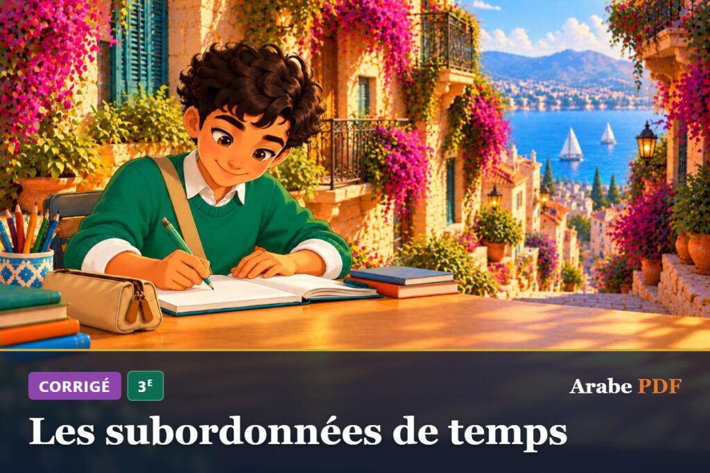 Corrigé des exercices d’arabe 3e : Les subordonnées de temps