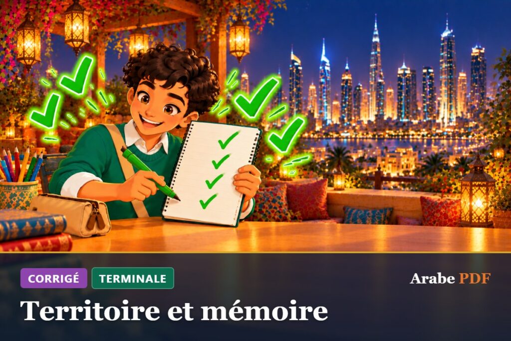 Corrigé des exercices d’arabe Terminale : Territoire et mémoire