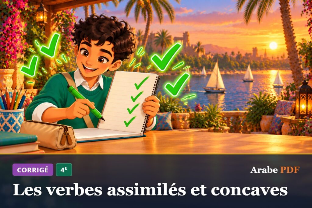 Corrigé des exercices d’arabe 4e : Les verbes assimilés et concaves