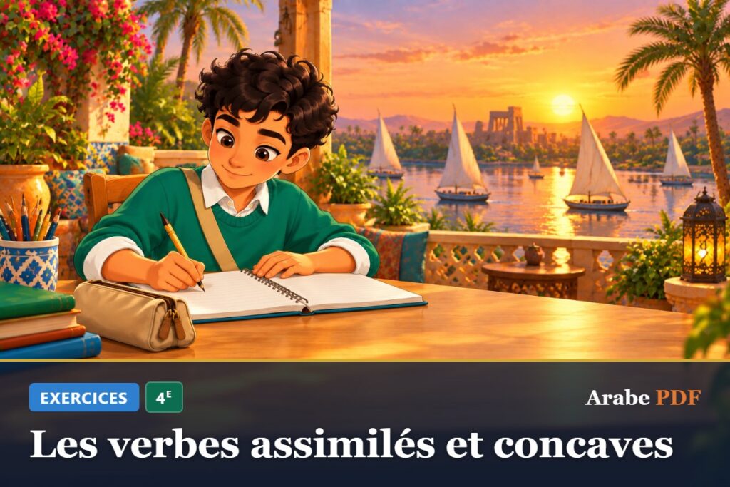 Exercices d’arabe 4e : Les verbes assimilés et concaves