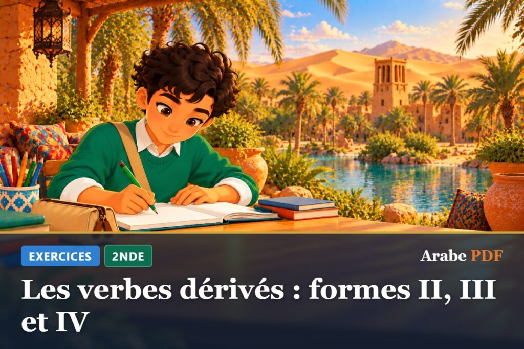 Exercices d’arabe 2nde : Les verbes dérivés : formes II, III et IV