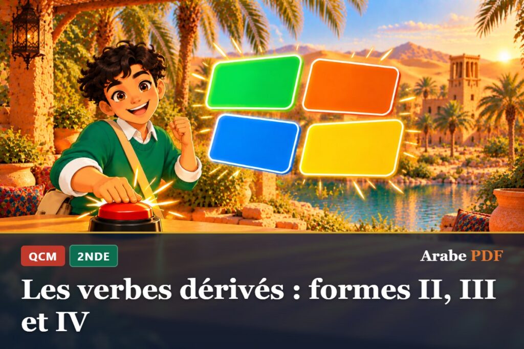 QCM d’arabe 2nde : Les verbes dérivés : formes II, III et IV