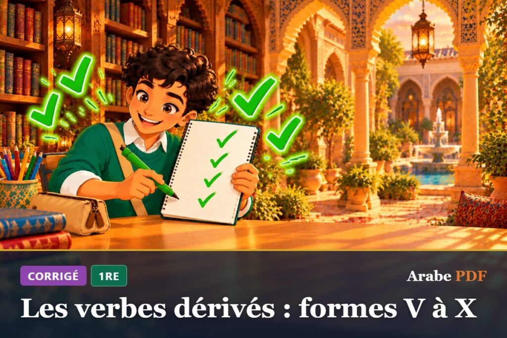 Corrigé des exercices d’arabe 1re : Les verbes dérivés : formes V à X