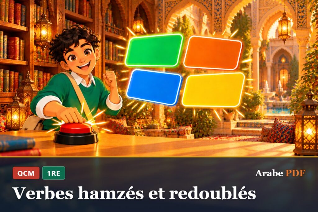 QCM d’arabe 1re : Verbes hamzés et redoublés